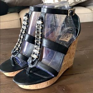 Black wedges size 6.5